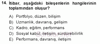 Kurumsal İletişim 2014 - 2015 Dönem Sonu Sınavı 14.Soru