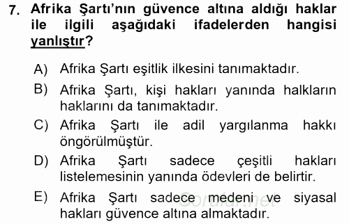 İnsan Hakları Ve Kamu Özgürlükleri 2015 - 2016 Dönem Sonu Sınavı 7.Soru