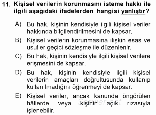 Memur Hukuku 2017 - 2018 Ara Sınavı 11.Soru