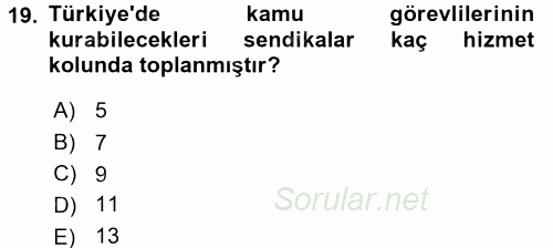 Memur Hukuku 2017 - 2018 Ara Sınavı 19.Soru