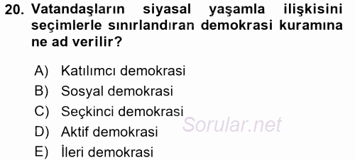 Memur Hukuku 2017 - 2018 Ara Sınavı 20.Soru