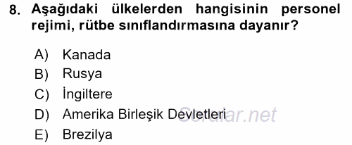 Memur Hukuku 2017 - 2018 Ara Sınavı 8.Soru