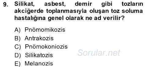 Temel Veteriner Patoloji 2014 - 2015 Tek Ders Sınavı 9.Soru