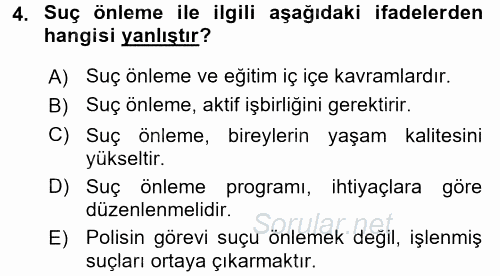 Özel Güvenlik Hizmetlerinde Güvenlik Önlemleri 2017 - 2018 Dönem Sonu Sınavı 4.Soru