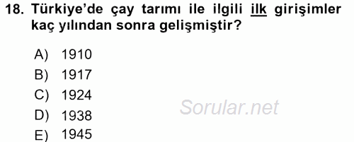 Gıda Bilimi ve Teknolojisi 2015 - 2016 Ara Sınavı 18.Soru