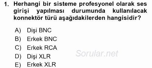 Kamera Tekniğine Giriş 2016 - 2017 Dönem Sonu Sınavı 1.Soru