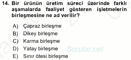 Finansal Yönetim 2 2016 - 2017 3 Ders Sınavı 14.Soru