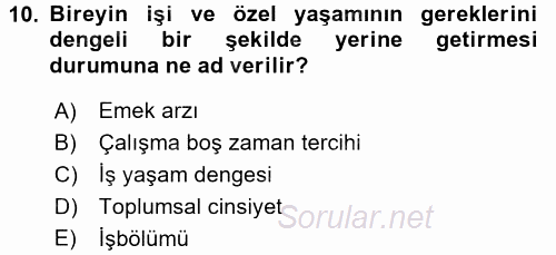 Yeni Teknolojiler ve Çalışma Hayatı 2015 - 2016 Tek Ders Sınavı 10.Soru