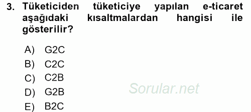 Yeni Teknolojiler ve Çalışma Hayatı 2015 - 2016 Tek Ders Sınavı 3.Soru