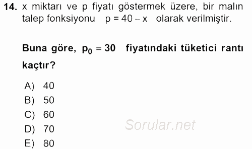 Matematik 2 2015 - 2016 Ara Sınavı 14.Soru