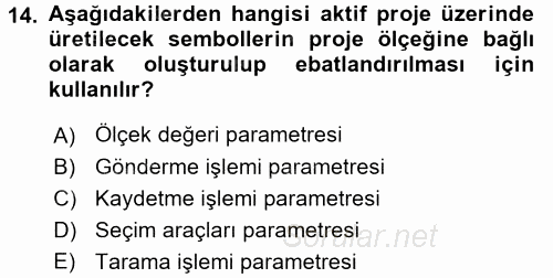Bilgisayar Destekli Harita Yapımı 2 2017 - 2018 Ara Sınavı 14.Soru
