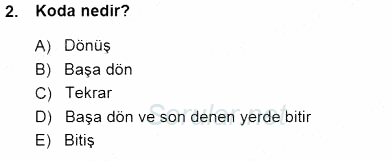 Okulöncesinde Müzik Eğitimi 1 2013 - 2014 Dönem Sonu Sınavı 2.Soru