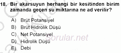 Elektrik Enerjisi Üretimi 2015 - 2016 Ara Sınavı 18.Soru