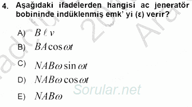 Elektrik Enerjisi Üretimi 2015 - 2016 Ara Sınavı 4.Soru