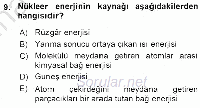 Elektrik Enerjisi Üretimi 2015 - 2016 Ara Sınavı 9.Soru