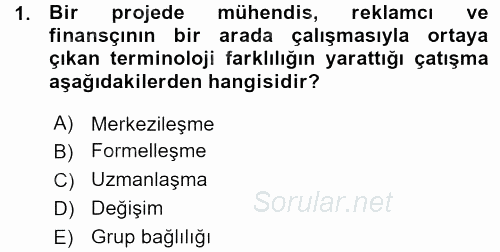 Çatışma ve Stres Yönetimi 1 2015 - 2016 Ara Sınavı 1.Soru