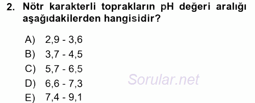Gıda Coğrafyası 2016 - 2017 Dönem Sonu Sınavı 2.Soru