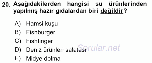 Gıda Coğrafyası 2016 - 2017 Dönem Sonu Sınavı 20.Soru