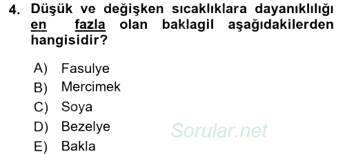 Gıda Coğrafyası 2016 - 2017 Dönem Sonu Sınavı 4.Soru