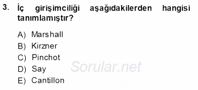 Dış Ticarette Girişimcilik 2014 - 2015 Ara Sınavı 3.Soru