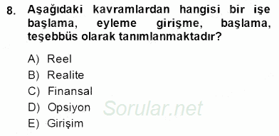 Dış Ticarette Girişimcilik 2014 - 2015 Ara Sınavı 8.Soru