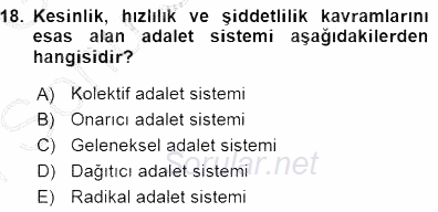 Kriminoloji 2015 - 2016 Dönem Sonu Sınavı 18.Soru