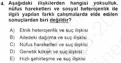 Kriminoloji 2015 - 2016 Dönem Sonu Sınavı 4.Soru