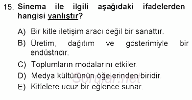 Toplum ve İletişim 2012 - 2013 Ara Sınavı 15.Soru