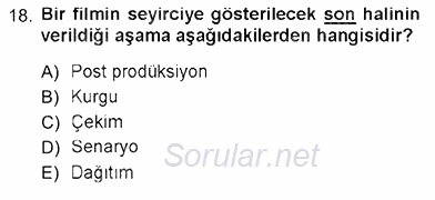 Toplum ve İletişim 2012 - 2013 Ara Sınavı 18.Soru
