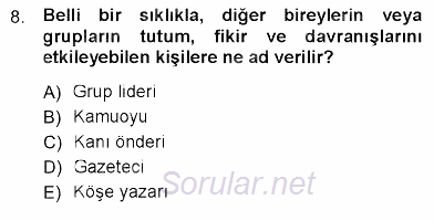 Toplum ve İletişim 2012 - 2013 Ara Sınavı 8.Soru
