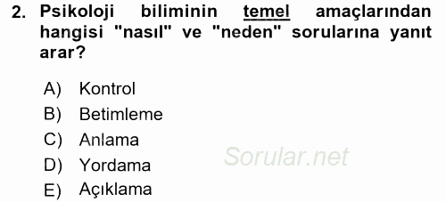 Eğitim Psikolojisi 2017 - 2018 Ara Sınavı 2.Soru