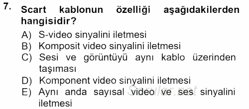 Kamera Tekniğine Giriş 2012 - 2013 Dönem Sonu Sınavı 7.Soru