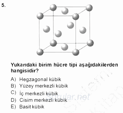 Genel Kimya 2 2013 - 2014 Dönem Sonu Sınavı 5.Soru