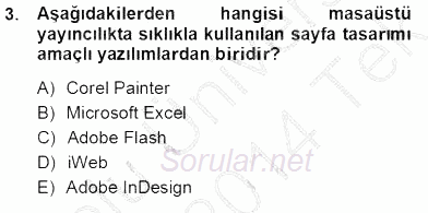 Sayısal Fotoğraf İşleme Teknikleri 2013 - 2014 Tek Ders Sınavı 3.Soru