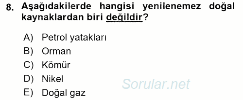 İktisadi Büyüme 2016 - 2017 Ara Sınavı 8.Soru