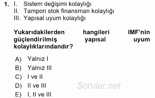 Ekonominin Güncel Sorunları 2017 - 2018 Ara Sınavı 1.Soru