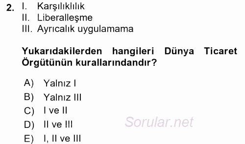 Ekonominin Güncel Sorunları 2017 - 2018 Ara Sınavı 2.Soru