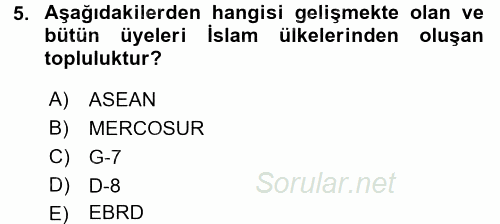 Ekonominin Güncel Sorunları 2017 - 2018 Ara Sınavı 5.Soru