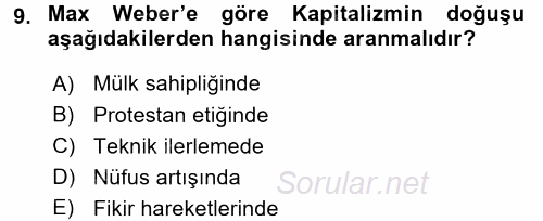 Ekonominin Güncel Sorunları 2017 - 2018 Ara Sınavı 9.Soru