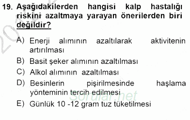 Anne Ve Çocuk Beslenmesi 2012 - 2013 Dönem Sonu Sınavı 19.Soru