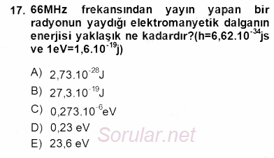 Teknolojinin Bilimsel İlkeleri 2 2014 - 2015 Dönem Sonu Sınavı 17.Soru