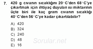 Teknolojinin Bilimsel İlkeleri 2 2014 - 2015 Dönem Sonu Sınavı 7.Soru