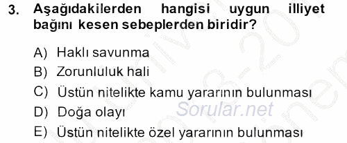 Borçlar Hukuku 2013 - 2014 Dönem Sonu Sınavı 3.Soru