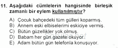 Türkçe Biçim Bilgisi 2012 - 2013 Dönem Sonu Sınavı 11.Soru