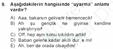 Türkçe Biçim Bilgisi 2012 - 2013 Dönem Sonu Sınavı 9.Soru