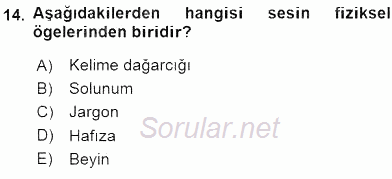 Sözlü ve Sözsüz İletişim 2015 - 2016 Ara Sınavı 14.Soru