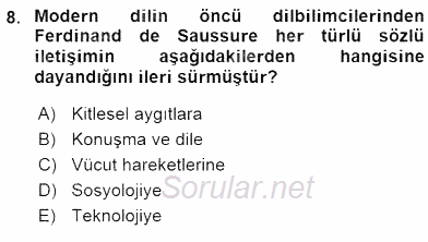 Sözlü ve Sözsüz İletişim 2015 - 2016 Ara Sınavı 8.Soru