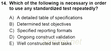 Yabancı Dil Öğretiminde Ölçme Ve Değerlendirme 1 2012 - 2013 Dönem Sonu Sınavı 14.Soru