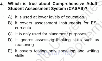 Yabancı Dil Öğretiminde Ölçme Ve Değerlendirme 1 2012 - 2013 Dönem Sonu Sınavı 4.Soru