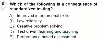 Yabancı Dil Öğretiminde Ölçme Ve Değerlendirme 1 2012 - 2013 Dönem Sonu Sınavı 6.Soru